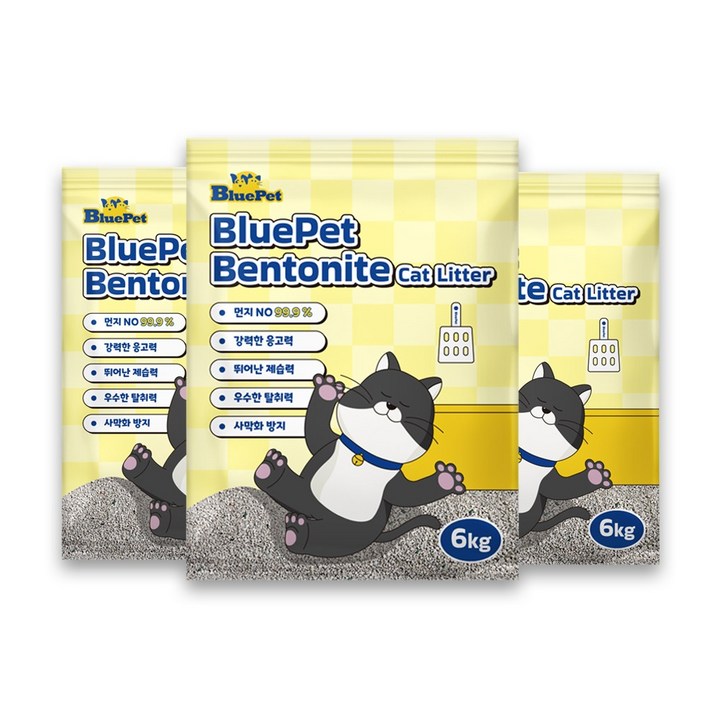 블루펫 고양이모래 벤토나이트 무향 18kg, 1개, 18kg