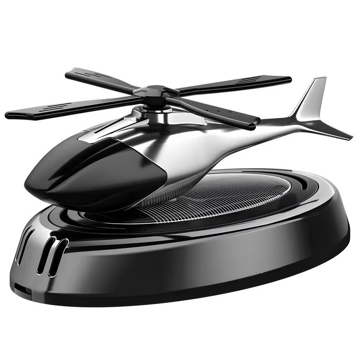 실버카우 태양열로 회전하는 무소음 프로펠러 헬리콥터 차량용 방향제케이스 차량용품 인테리어용품 새차선물