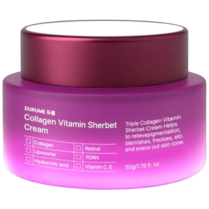 듀룸 비타민 샤베트 크림  주름개선,콜라겐,리포좀,비타민C,레티놀,PDRN,히알루론산,비타민E 함유  저자극 수분 진정 기미크림, 1개, 50ml