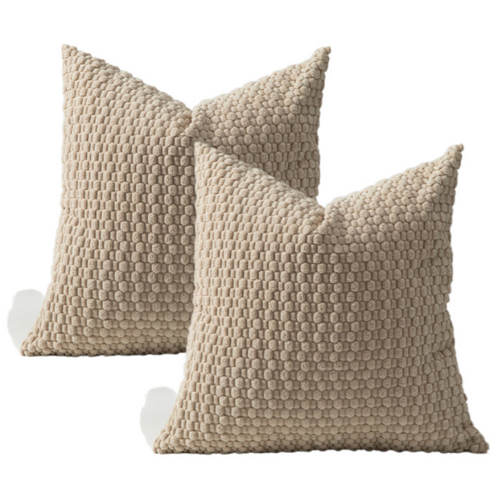 키미블랑 코듀로이 와플모양 심플 쿠션 커버