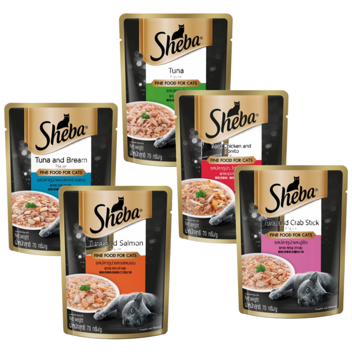 쉬바 고양이 주식파우치 혼합5종 4개씩 20개, 70g, 20개, 혼합맛