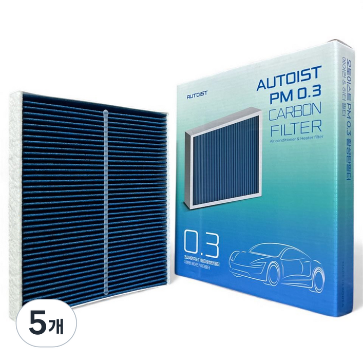 오토이스트 PM0.3 레이 모닝 뉴모닝 올뉴모닝 더뉴모닝 활성탄 에어컨필터, 5개, K02