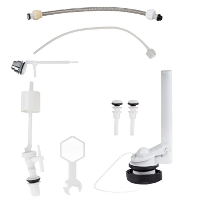 두진 바스 측면 버튼형 무소음 양변기 부속품  조립 공구 세트, 혼합색상