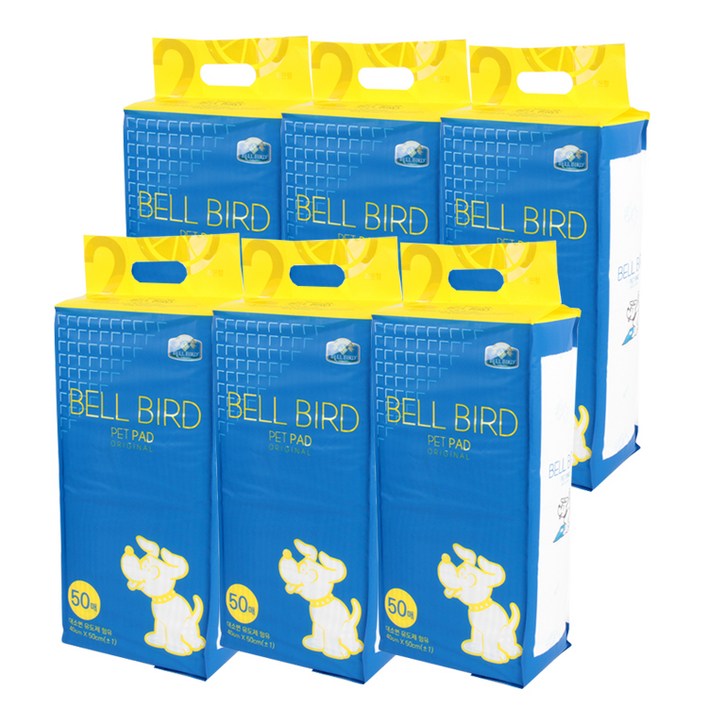 벨버드 강아지 펫패드 오리지날 레몬향, 50개입, 6개