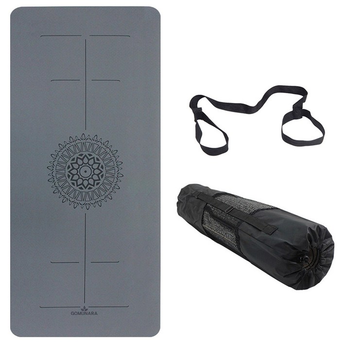 고무나라 TPE 센터라인 요가매트 8mm  보관스트랩  전용가방 세트