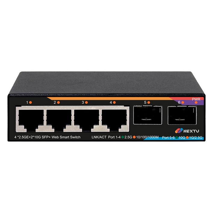 넥스트유 4포트 2.5G  10G 2SFP 멀티기가 웹스마트 스위치 허브 스재미