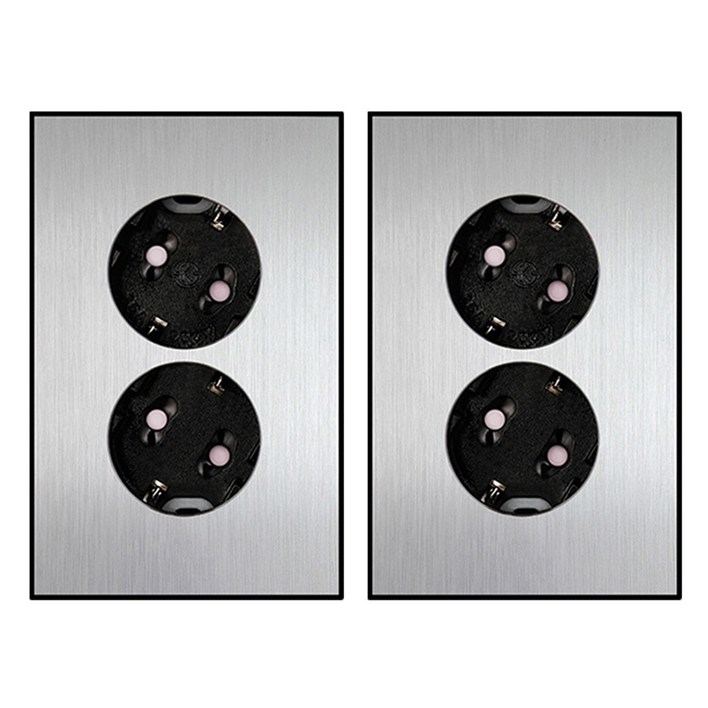 보에담 매입콘센트 2구 실버, 2개