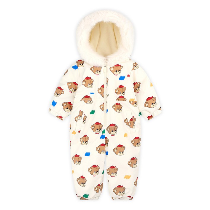 MilkBaby 유아용 리틀 밀크베어 올인원 방한 스키복 MilkBaby 유아용 리틀 밀크베어 올인원 방한 스키복