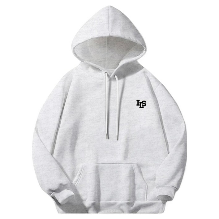 일루소 남녀공용 로고 아이엘에스 소프트 특양면 후드티