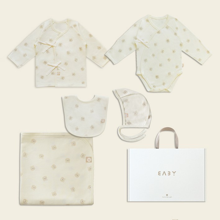 베이비앤아이 유아용 사계절 배냇저고리  슈트  속싸개  턱받이  모자 선물세트