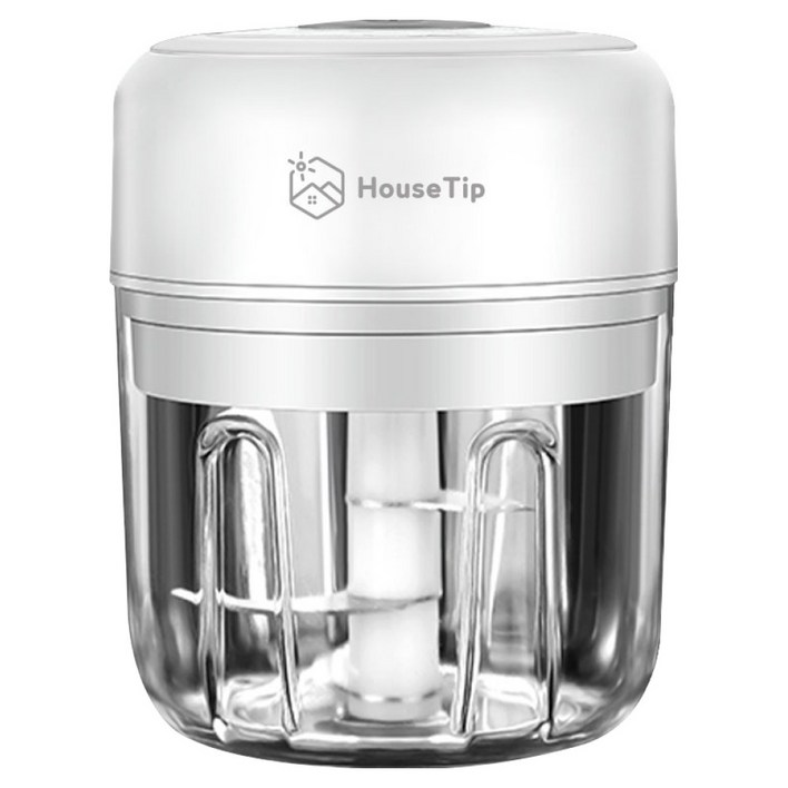 하우스팁 전동 무선 충전식 마늘 미니 다지기 야채용 250ml, 화이트, 1개