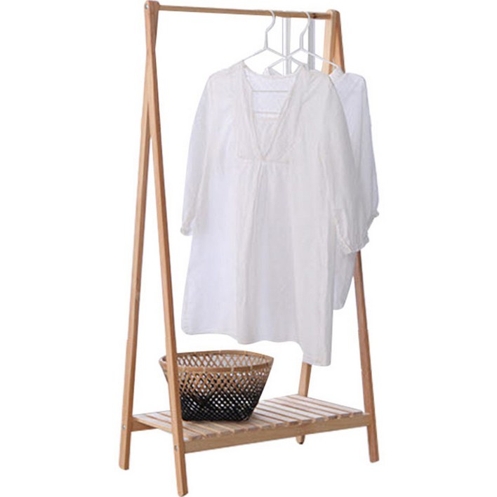 원목 1단 선반 스탠드행거