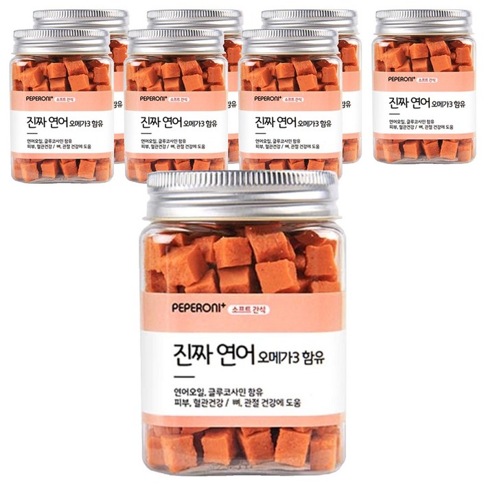 페페로니 강아지 진짜 오메가3 져키, 연어, 180g, 8개