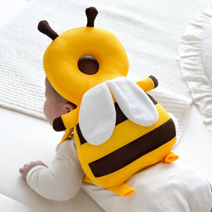 리틀클라우드 유아용 머리쿵 방지 머리 보호대 쿠션, 1개, 꿀벌 뒤집기방지쿠션