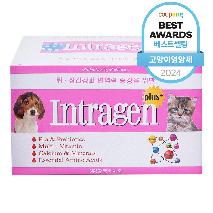 인트라젠 반려동물 플러스 영양제, 장건강/유산균, 1개, 200g