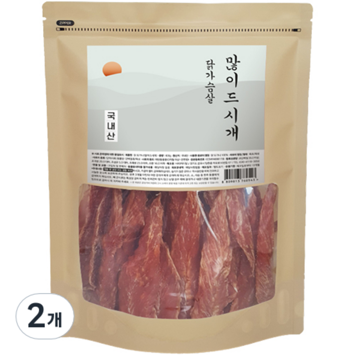 반려동물 많이드시개 대용량 수제 간식 400g, 닭가슴살, 400g, 2개 반려동물 많이드시개 대용량 수제 간식 400g, 닭가슴살, 400g, 2개
