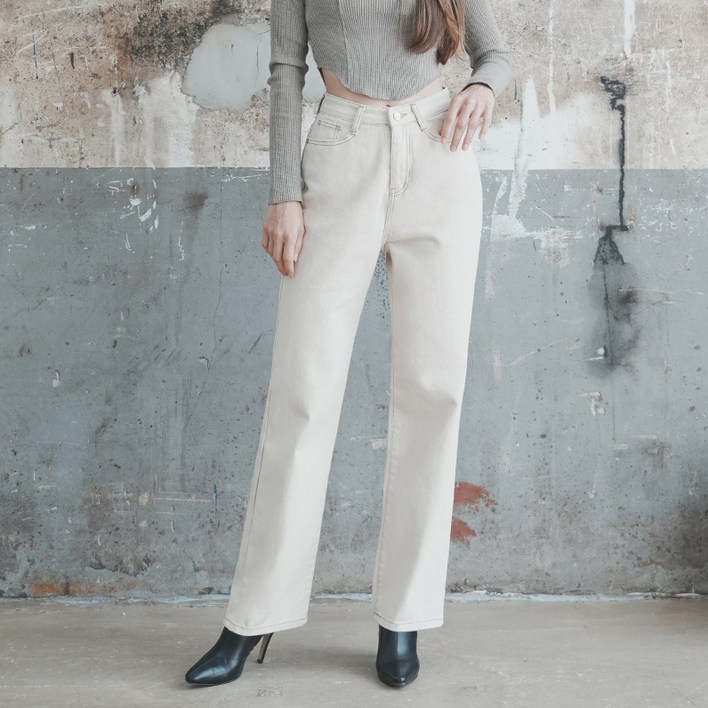 와르 여성용 와이드 면 데님 팬츠