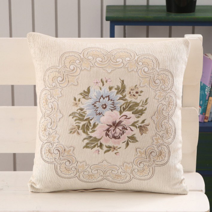 셔닐라 플라워 자수 소파 쿠션 DPCC109