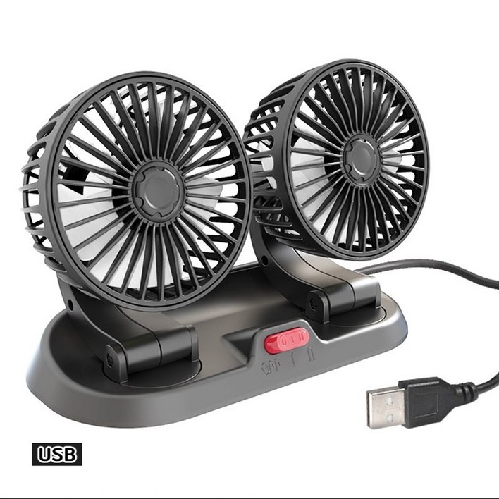 QLIFE차량용 듀얼 360도 선풍기
