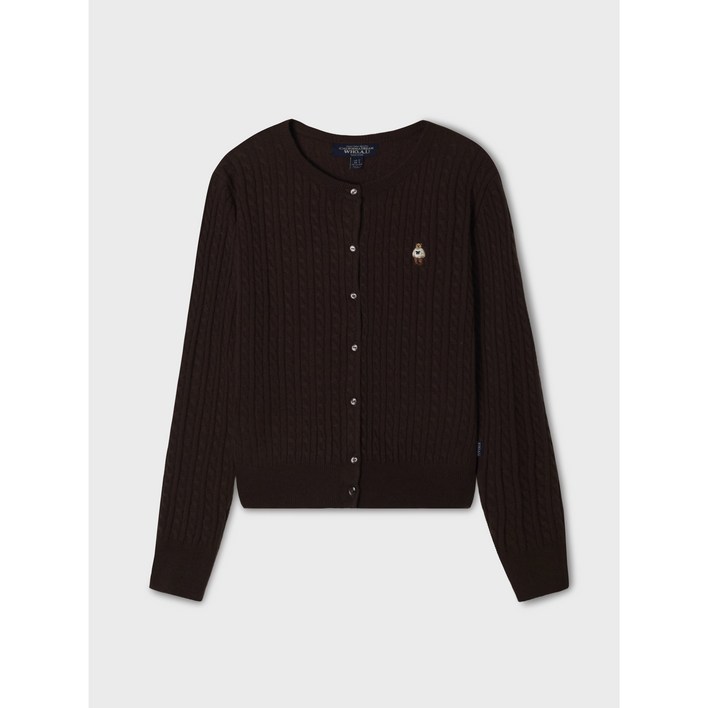 후아유  여성 스티브 하이게이지 울 케이블 가디건  WHCKF4801F