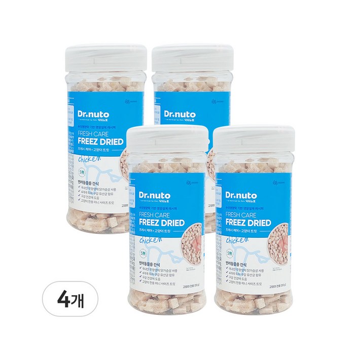 닥터뉴토 고양이 동결건조 간식 유산균 트릿 (구내염/구취/치석제거 도움), 4개, 55g, 치킨