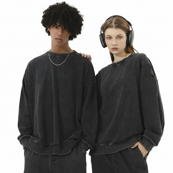 딥니스 면100 빈티지 워싱핏 맨투맨티셔츠