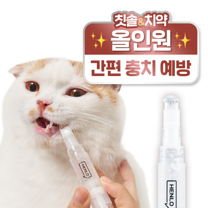 헨로포우 반려동물 치약함유 된 양치펜 6g, 2개