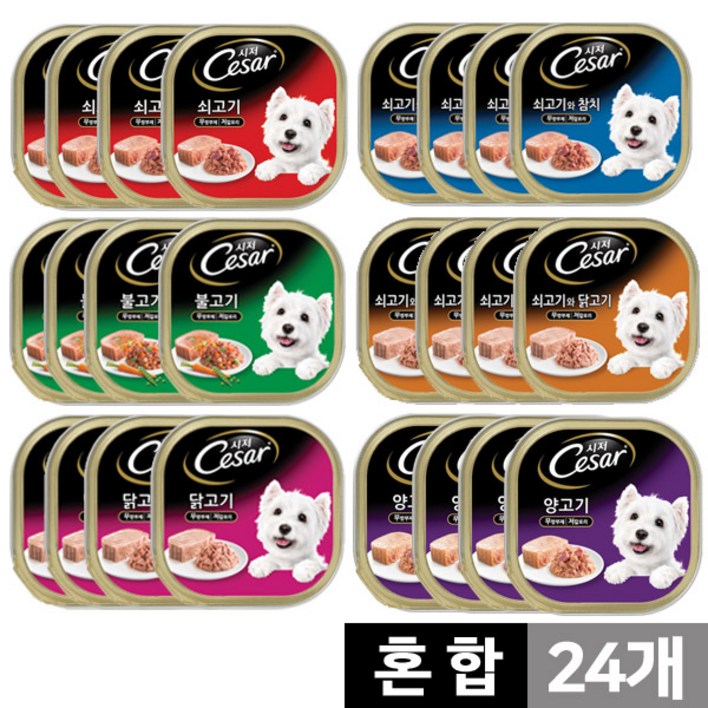 시저캔혼합 전연령  반려견 주식캔 혼합구성