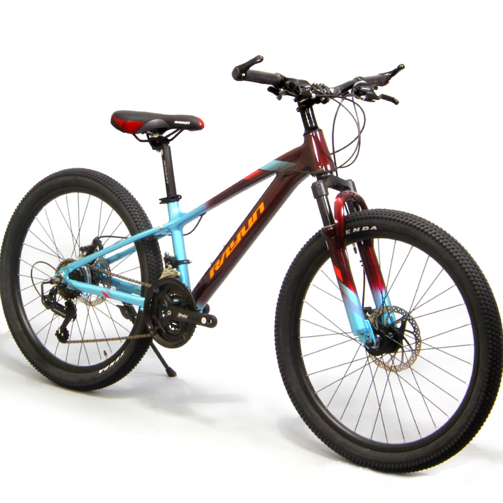 레이윤 421D 24인치 입문용 MTB 자전거 초등학생 어린이 주니어 시마노 21단 디스크브레이크, 딥버건디민트, 1개