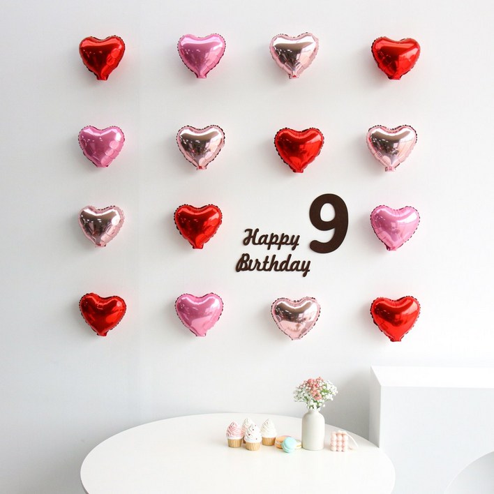 이벤트홀릭 미니하트 숫자세트 생일파티용품 셀프 홈촬영 포토존