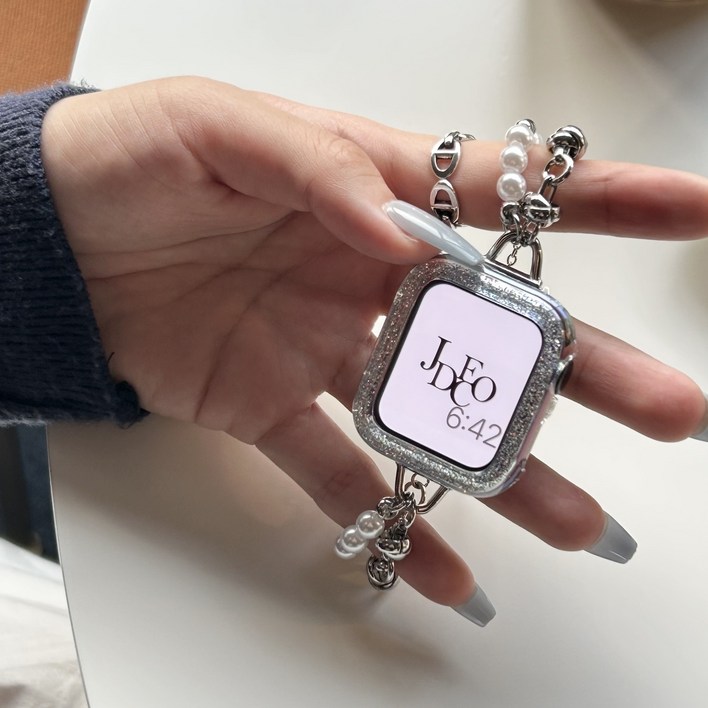 제이데코 애플워치 호환 펄 포인트 체인 스트랩 밴드