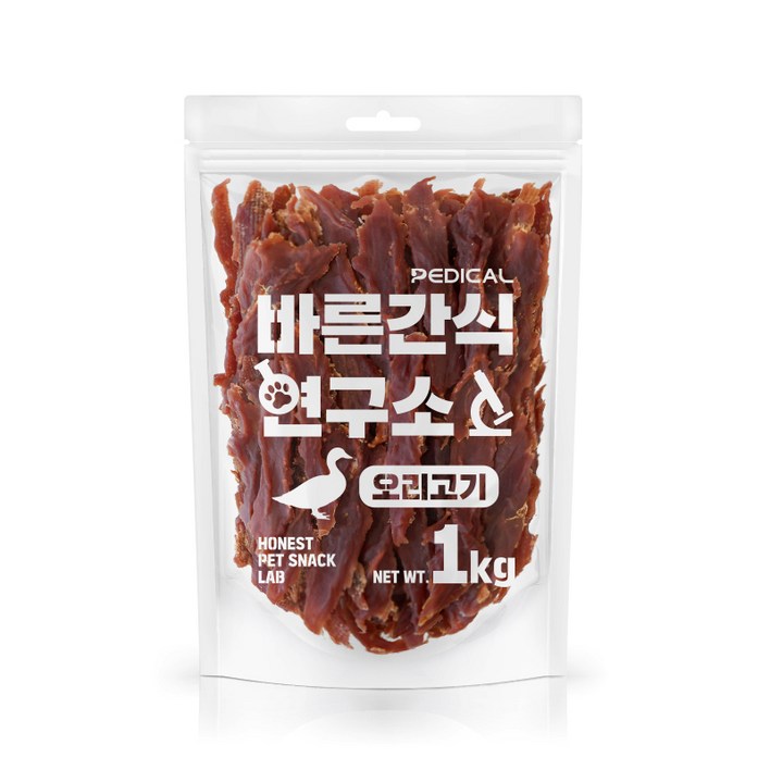 바른간식연구소 오리가슴살 1kg 강아지 육포 대용량간식, 1개, 오리가슴살