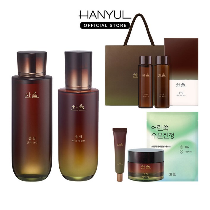 [내일도착/스킨+에멀전 추가증정]한율 송담 탄력 기초 세트(스킨+에멀전+아이크림+크림)