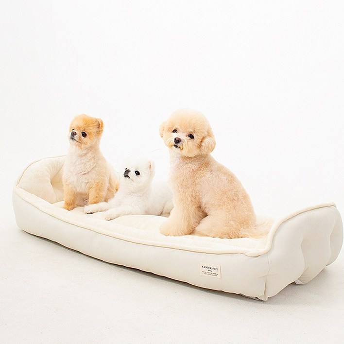 초코펫하우스 강아지 방석 쿠션 침대 로얄 사각 방석 2.0 패밀리형, 베이지