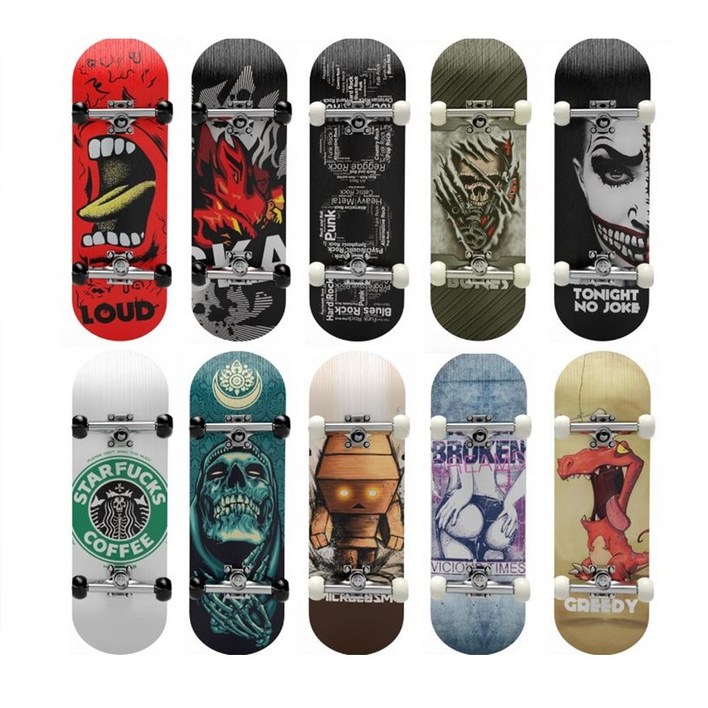 핑거보드 우드덱 베어링휠 우드5겹 논슬립패드, 레드