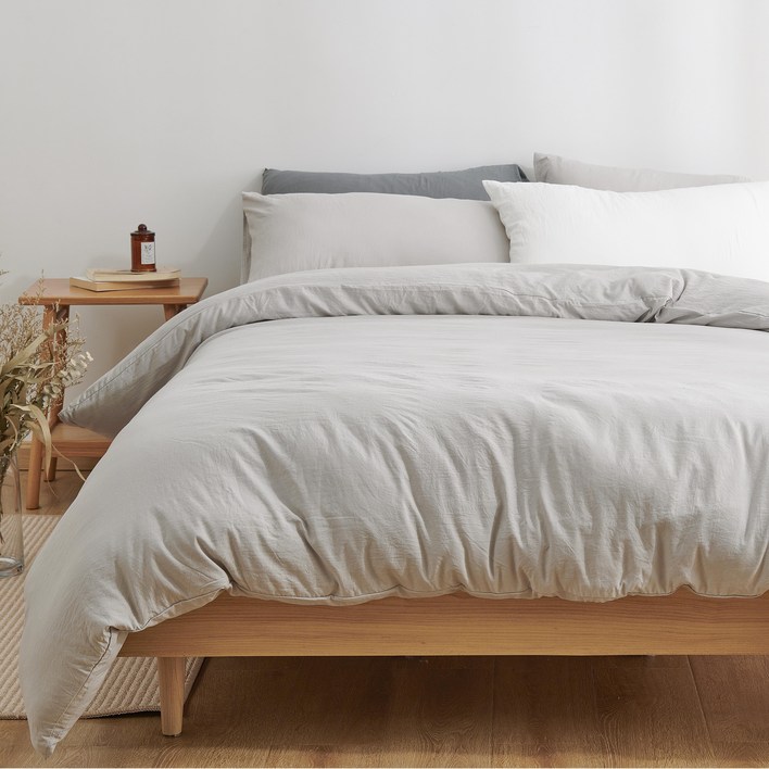 HOMERA 호메라 사계절 호텔식 싱글 초속건조 편안한 부드러운 이불커버, 소프트 그레이