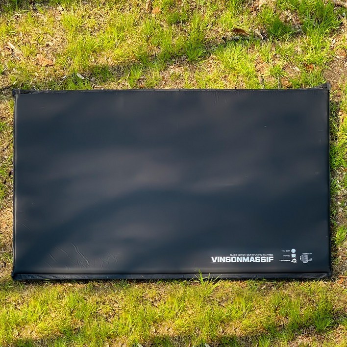 [빈슨메시프] 자충매트 프리미엄8T 2인용 8cm 더블 캠핑 자충 에어매트 휴대용 매트리스, 블랙