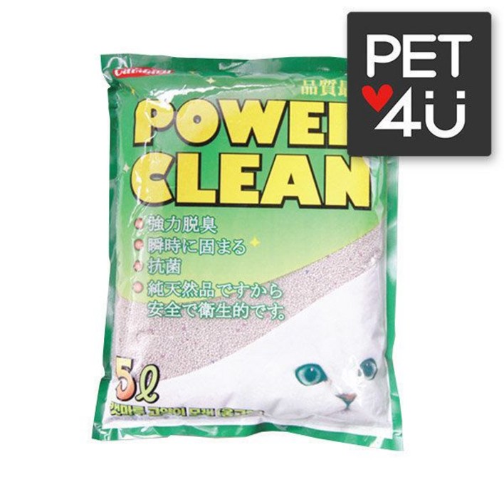 파워크린 응고형 고양이모래무향 5L x 5개 벤토나이트