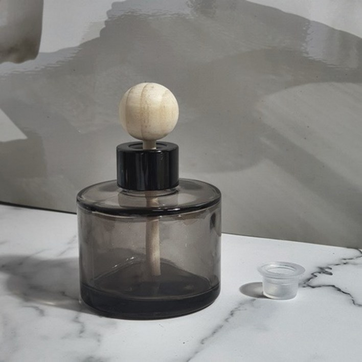 디퓨저용기  원형 컬러 블랙 100ml  사탕볼우드스틱 대 포함 , 로즈골드, 100ml, 1개