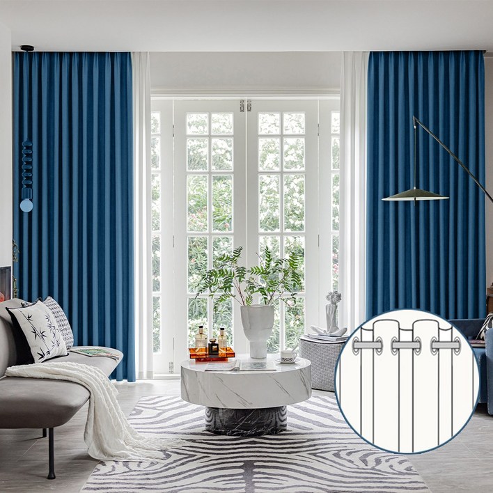 사계절암막커튼 3중직 거실용 쉐도우암막커튼 창문용암막커튼 원톤 아일렛형 2장