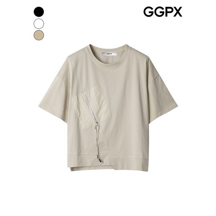 GGPX 포켓 지퍼 언발 티셔츠  GP4TS052F