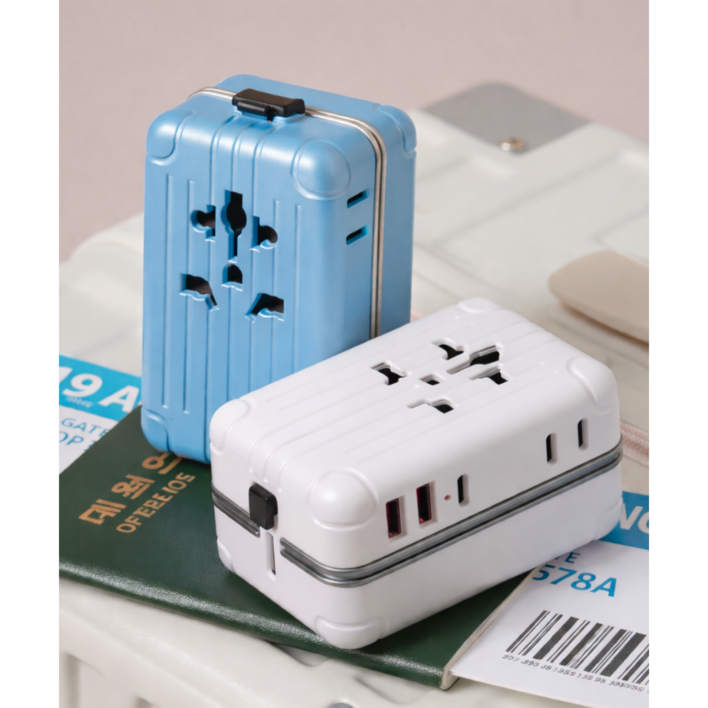 폴리폴 캐리어댑 여행용 멀티어댑터 해외 콘센트 전세계 5포트 초고속