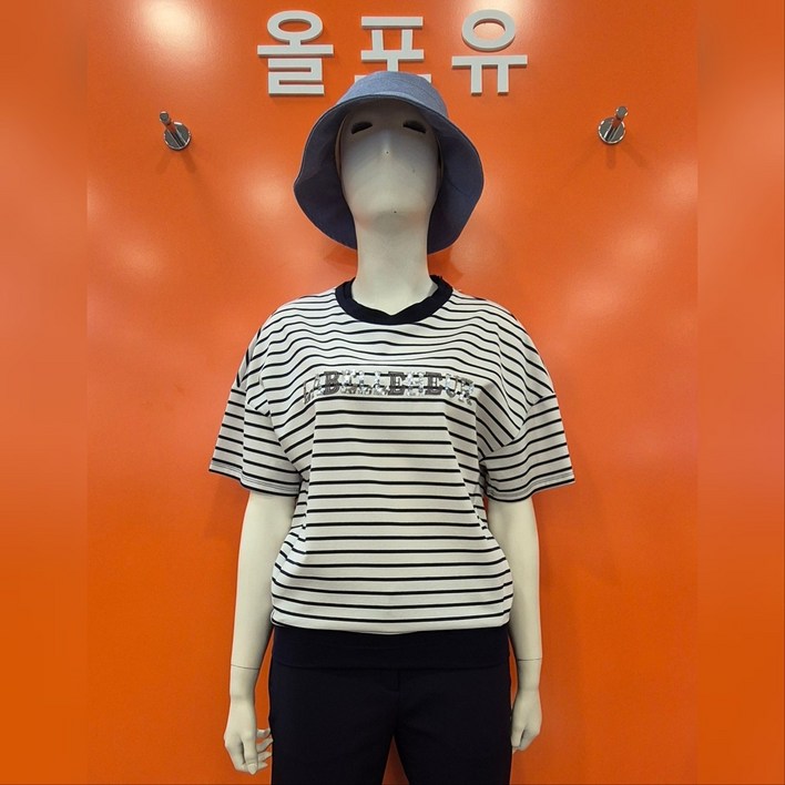 올포유 너무 예쁜 디자인~! 여성 스트라이프 원포인트 티셔츠 ALTRM4321&100
