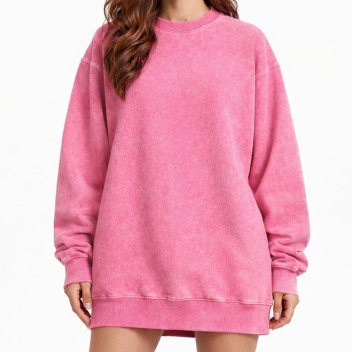 남여공용 오버핏 피그먼트 맨투맨 빅사이즈 스웨트셔츠