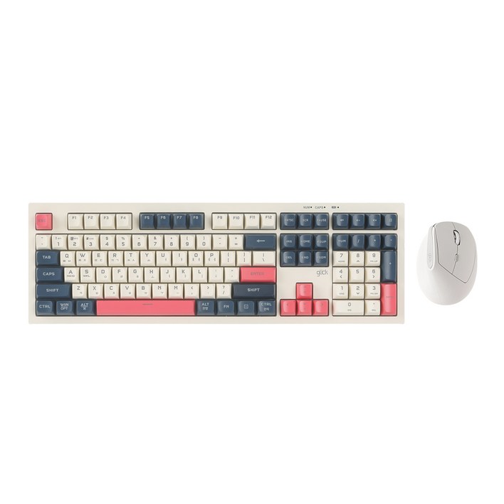 지클릭커 오피스프로 사일런스 무소음 무선 블루투스 108키 키보드 버티컬 마우스 세트, 일반형, 하바나카푸치노, WMK600 108키