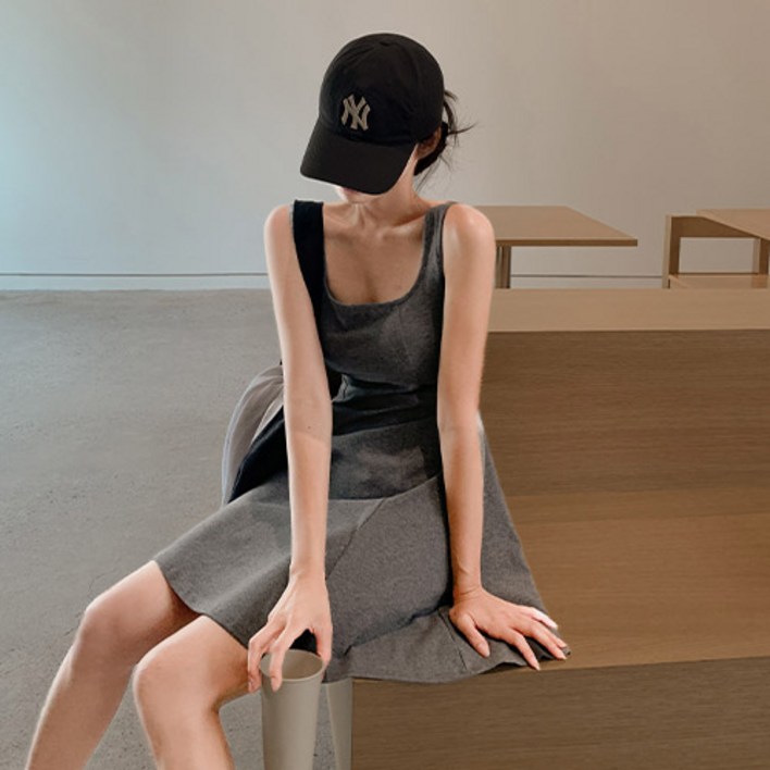 메이빈스1천장돌파무료배송반 캡 슬리브리스 미니 원피스