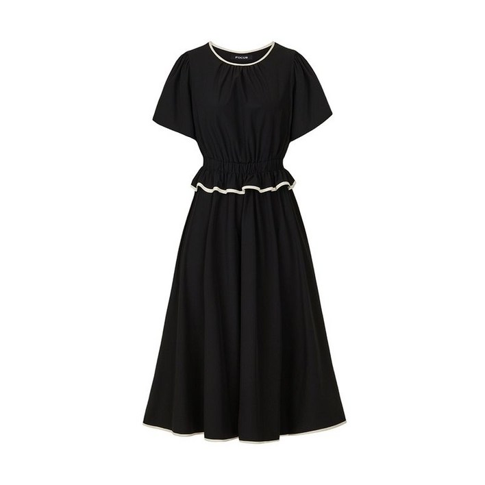 포커스 밴딩 프릴 배색 원피스 VF5M1OP3321