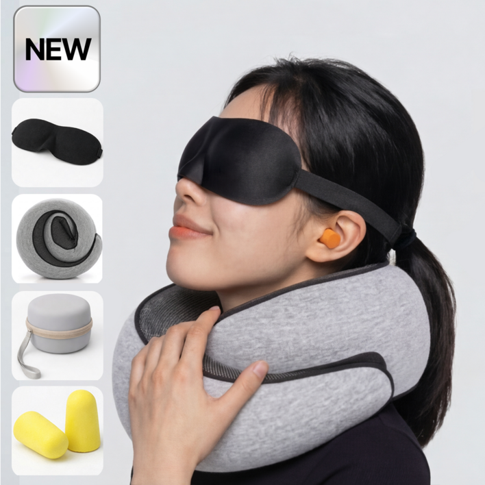 리니하우스 여행용 목쿠션 기내용 메모리폼 목베개