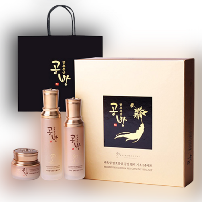 대한홍삼 백옥생 발효홍삼 공방 활력수액 120ml활력유액100ml활력크림 50g 3종세트