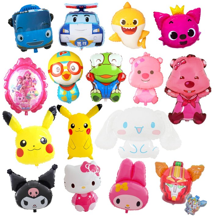 쏙쏙마켓 캐릭터 슈퍼쉐입 은박풍선 생일파티용품 16종, 1개, 캐치티니핑